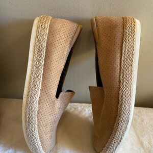 Dr.Scholls Tan Perforated Slip-On Espadrilles